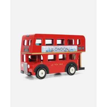 Autobuz londonez, Le Toy Van, rosu, din lemn, 3 ani+