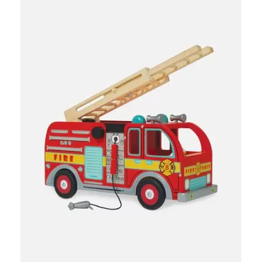 Masina de pompieri, Le Toy Van, rosie, din lemn, 3 ani+