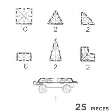 Set de constructie magnetic - Wheels pack intense | 25 piese CLEVERCLIXX