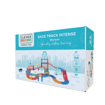 Set cu piese magnetice - Race Track Intense | 65 Piese CLEVERCLIXX