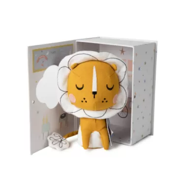 Leu in cutie cadou, Picca Loulou, 18 cm