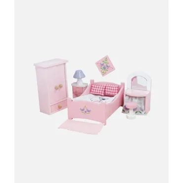 Mobilier pentru casuta, Le Toy Van, dormitor Sugar Plum, roz din lemn