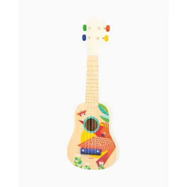 Ukulele din lemn, Janod, Gioia, 4 corzi, 3 ani+