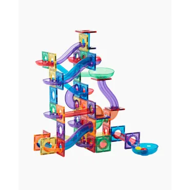 Set de constructie magnetic, Learn & Grow, Extensie Ball Run, 88 piese, 3 ani+