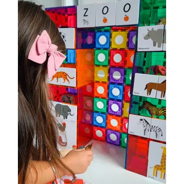 Set magnetic, Learn & Grow, Toppers Animal Duo Puzzle, 40 piese, 3 ani+