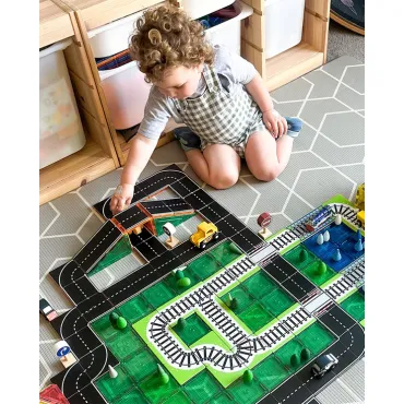 Set magnetic, Learn & Grow, Toppers Train Track Pack, 36 piese, 3 ani+