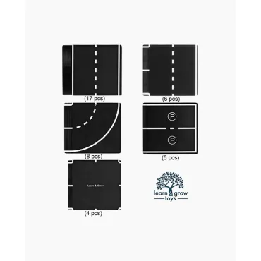 Set magnetic, Learn & Grow, Toppers Road Pack, 40 piese, 3 ani+