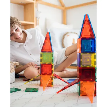 Set de constructie magnetic, Learn & Grow, 110 piese, 3 ani+