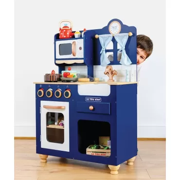 Bucatarie din lemn, Le Toy Van, Oxford, albastra, 3 ani+